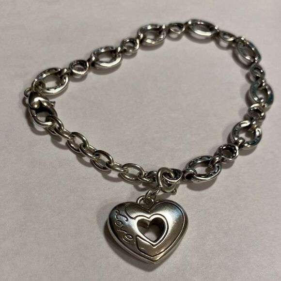 Brighton silver and‎ gold Love heart charm bracelet - Picture 3 of 6